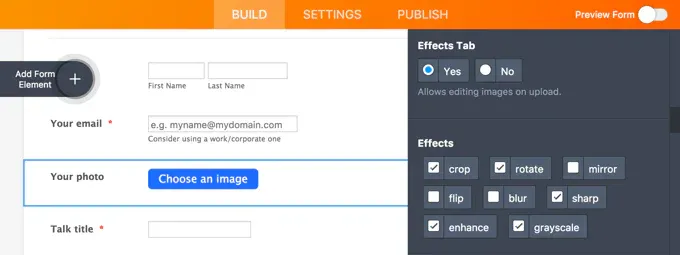 Effects Tab
